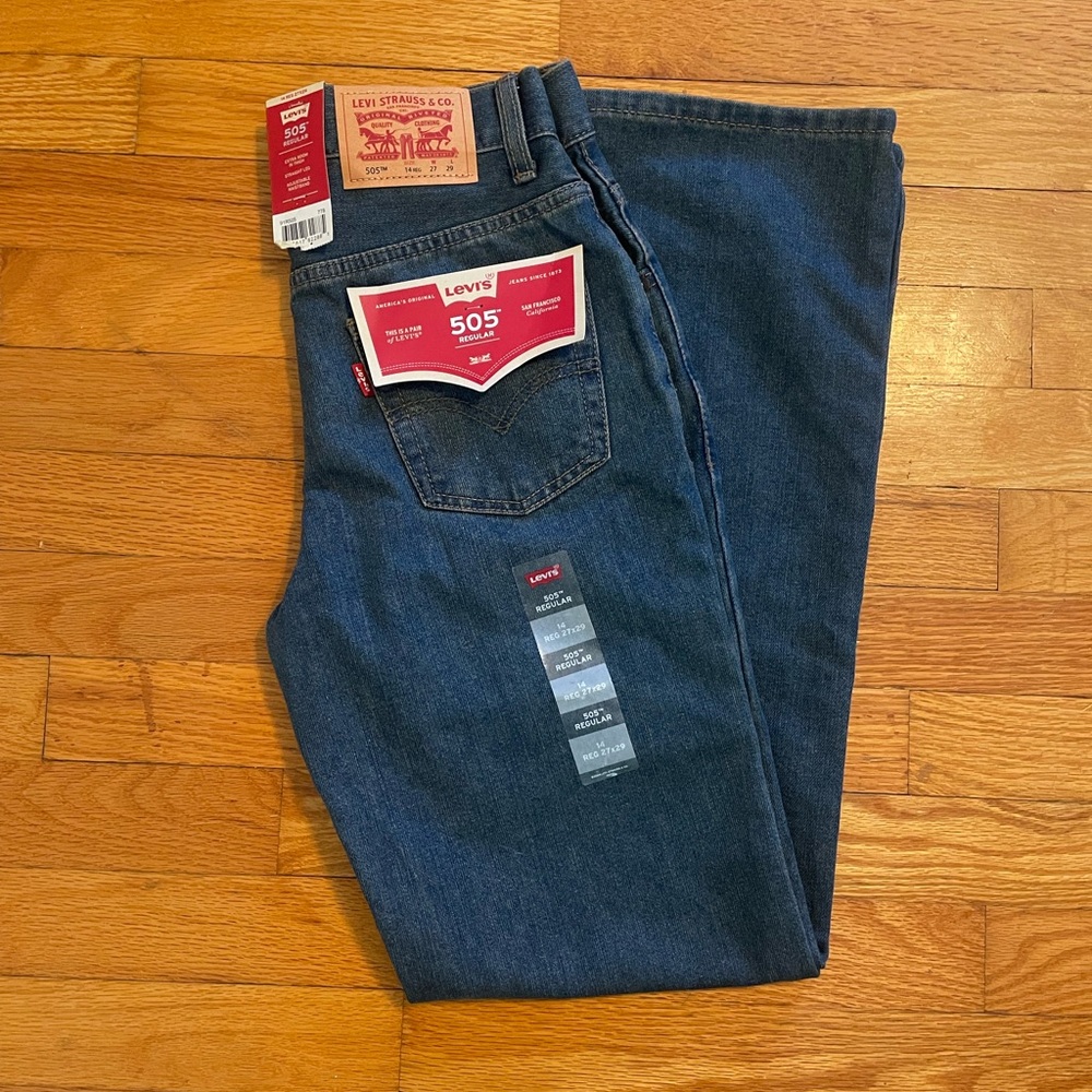 Boy’s 505 Levi Jeans - 14 Regular Fit NWT - 27W/29L